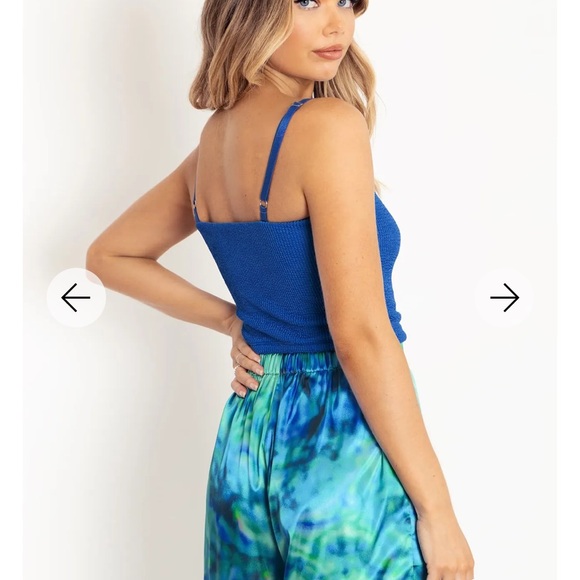 BlackMilk Marine Blue Picnic Crop - size S - Picture 2 of 3